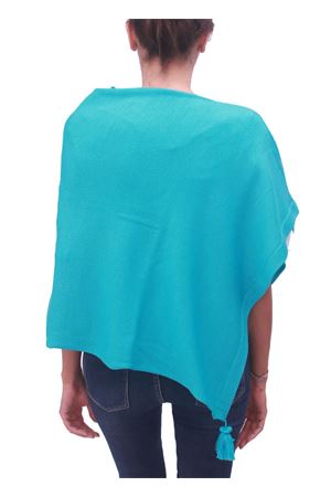 Poncho mantella in lana turchese Capridea | PBWOOLA17TURCHESE